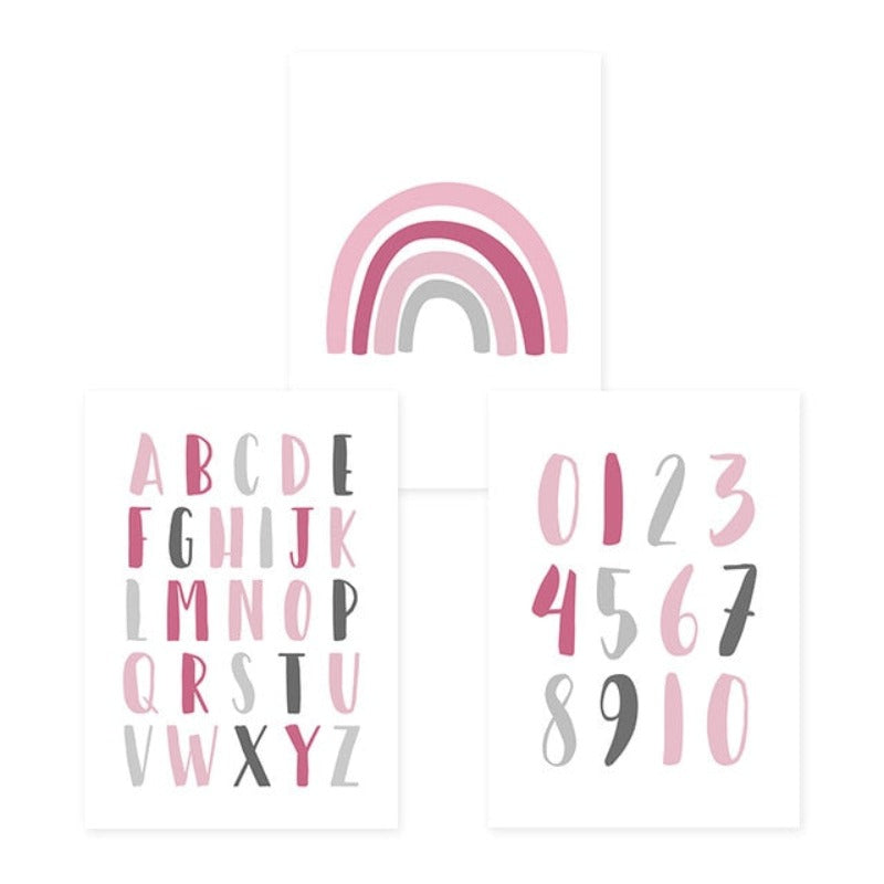 Modernes Regenbogen-Alphabet fürs Kinderzimmer – Leinwandbild