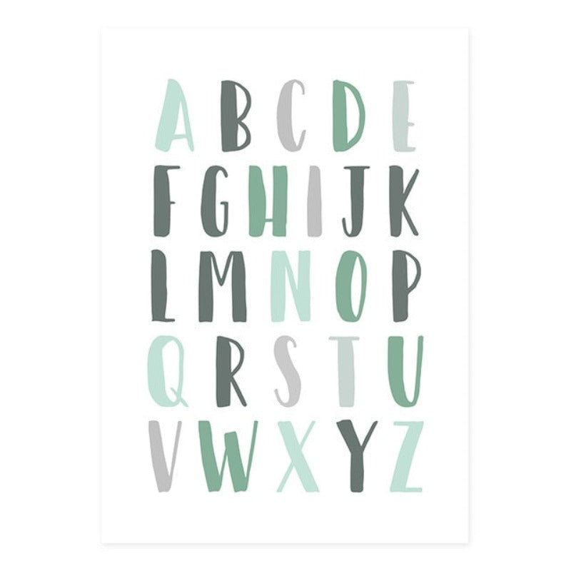Modernes Regenbogen-Alphabet fürs Kinderzimmer – Leinwandbild