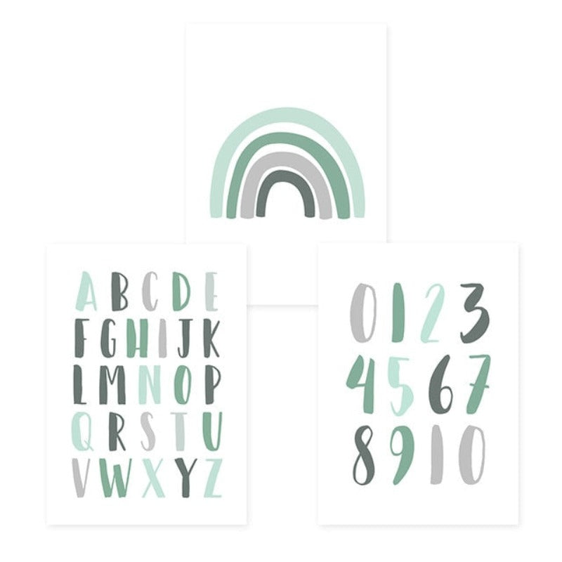Modernes Regenbogen-Alphabet fürs Kinderzimmer – Leinwandbild