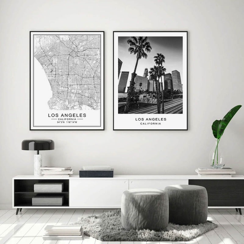 Los Angeles Stadtplan Modernes Gebäude Landschaft