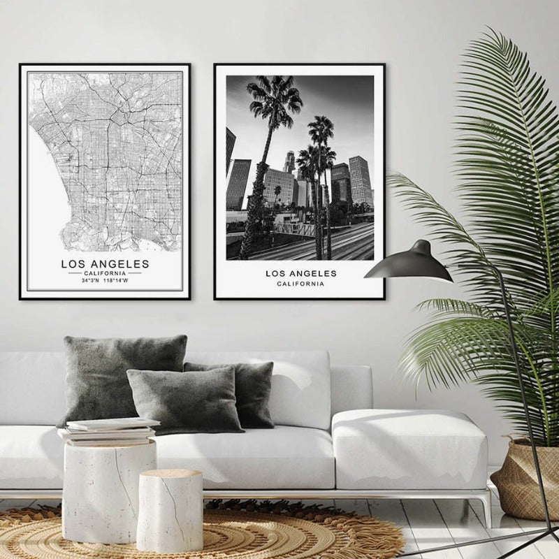 Los Angeles Stadtplan Modernes Gebäude Landschaft