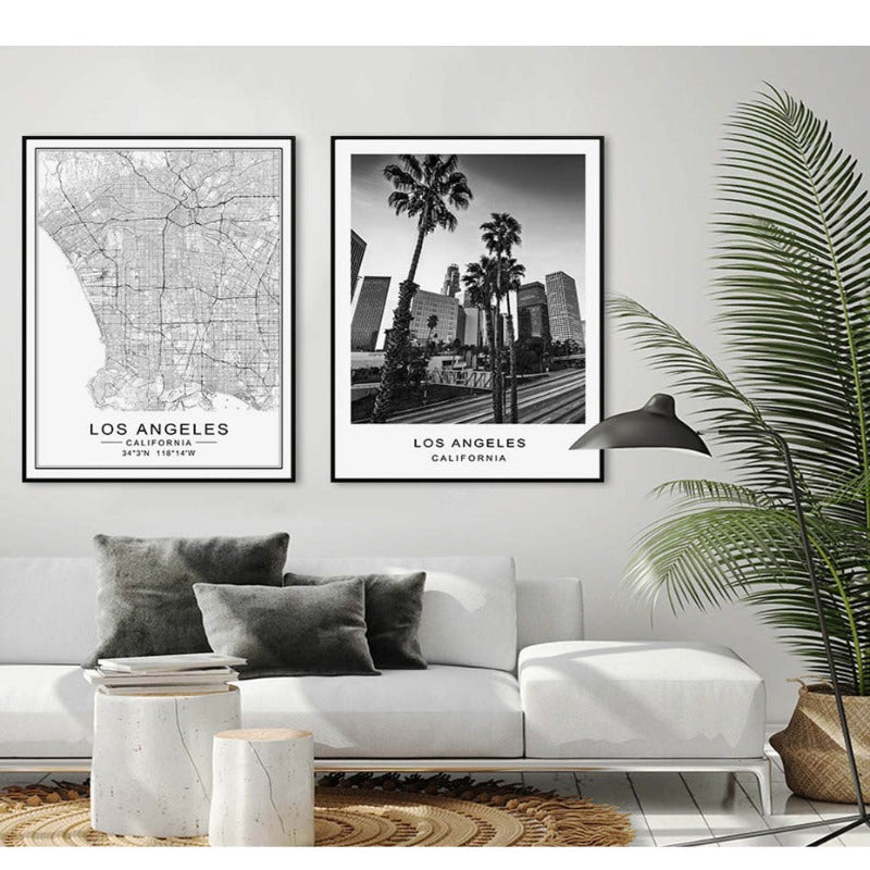 Los Angeles Stadtplan Modernes Gebäude Landschaft