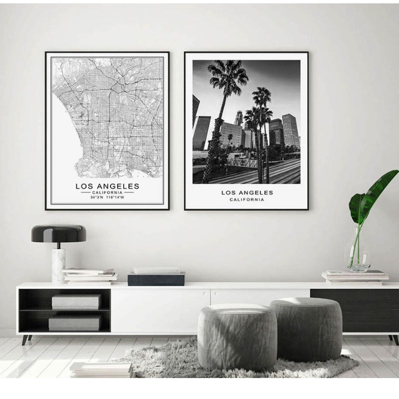 Los Angeles Stadtplan Modernes Gebäude Landschaft