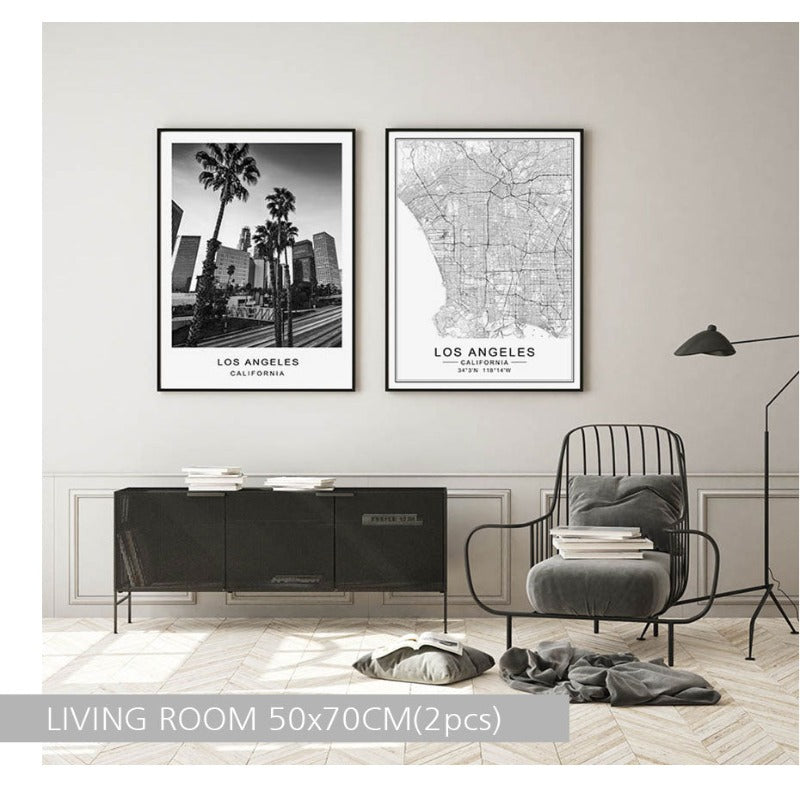 Los Angeles Stadtplan Modernes Gebäude Landschaft