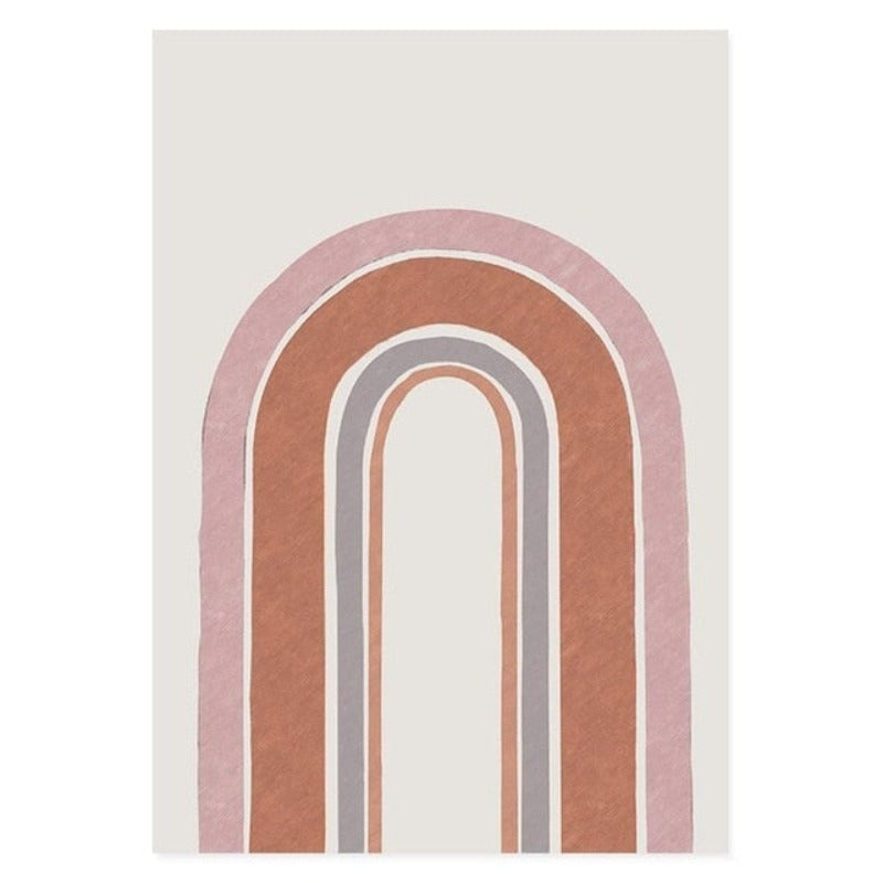 Mid-Century Modern Abstrakte Galerie Gebranntes Orange - Leinwand Wandkunst Gemälde