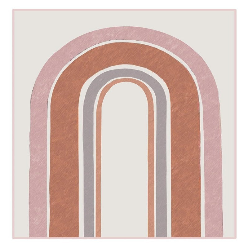 Mid-Century Modern Abstrakte Galerie Gebranntes Orange - Leinwand Wandkunst Gemälde