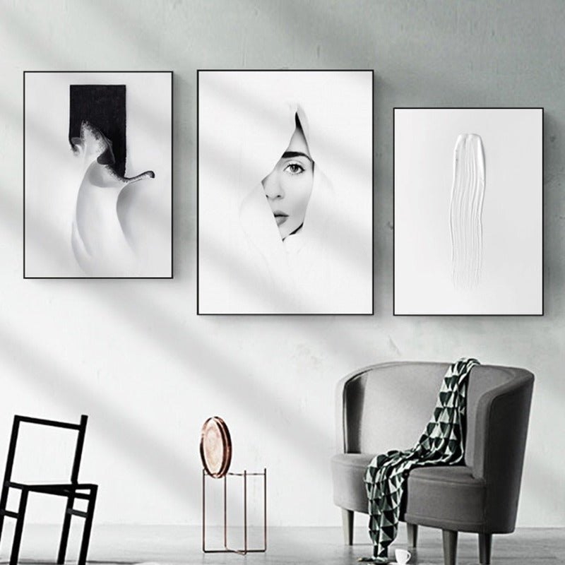 Schwarz Weiß Wandkunst - Leinwand Wandkunst Gemälde