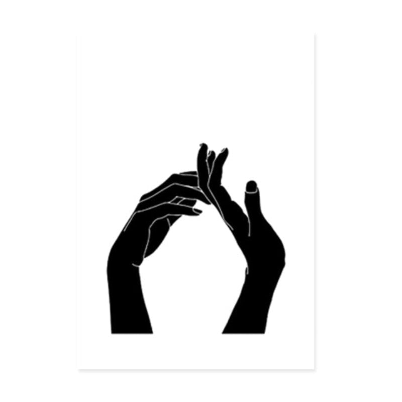 Hands Line Minimalistisch - Leinwand Wandkunst Malerei