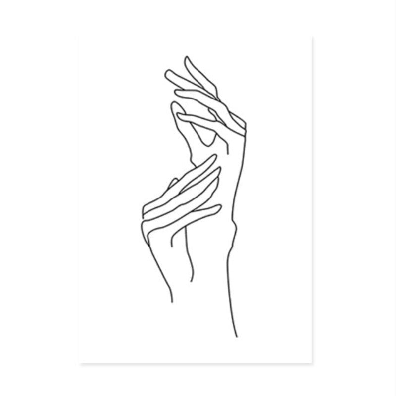 Hands Line Minimalistisch - Leinwand Wandkunst Malerei