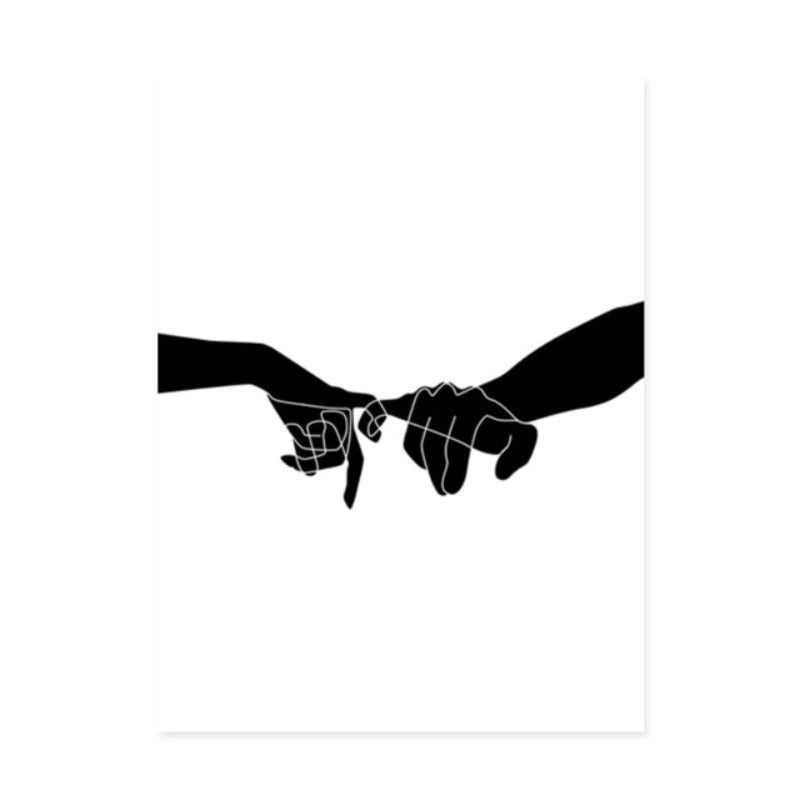 Hands Line Minimalistisch - Leinwand Wandkunst Malerei