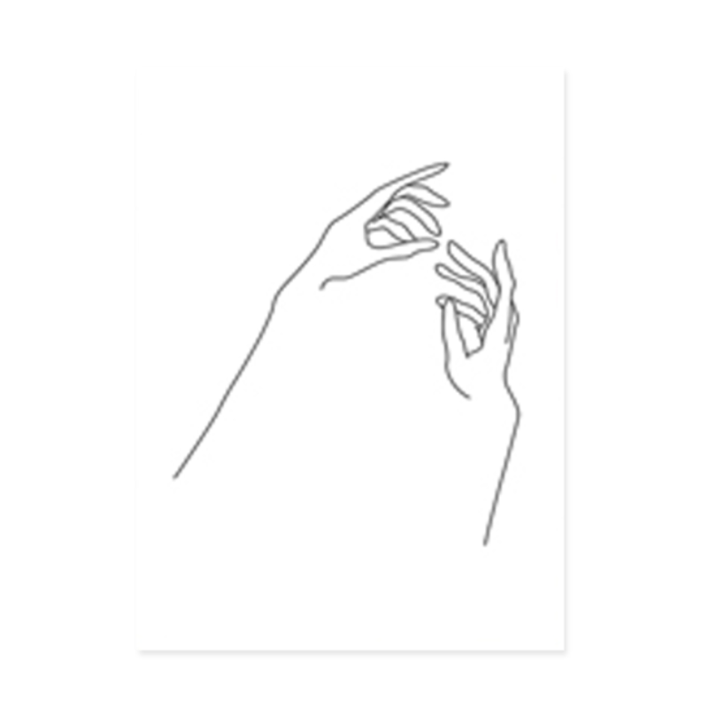 Hands Line Minimalistisch - Leinwand Wandkunst Malerei