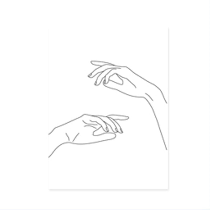 Hands Line Minimalistisch - Leinwand Wandkunst Malerei