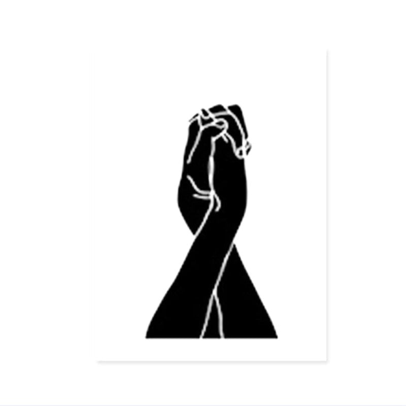 Hands Line Minimalistisch - Leinwand Wandkunst Malerei
