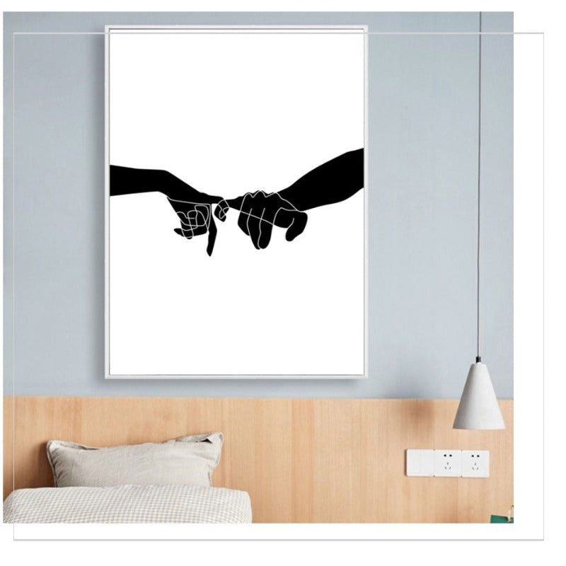 Hands Line Minimalistisch - Leinwand Wandkunst Malerei