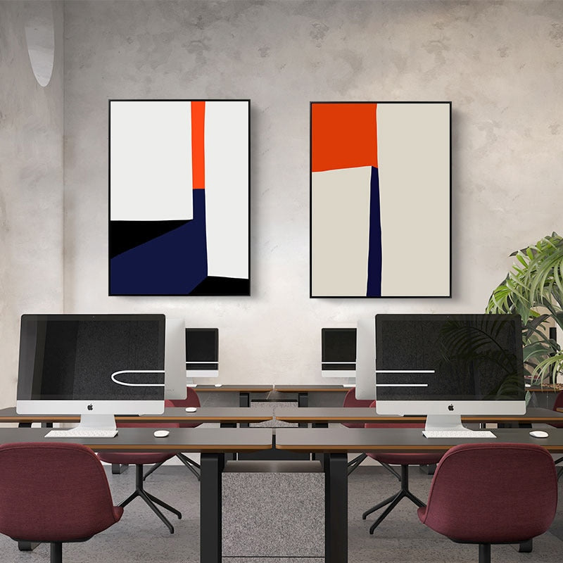 Geometrische Farbige Drucke Poster Nordisch - Leinwand Wandkunst Gemälde
