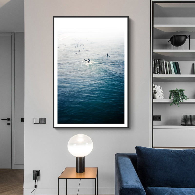 Wandbild mit nordischer Meereswellenszene – Leinwandbild