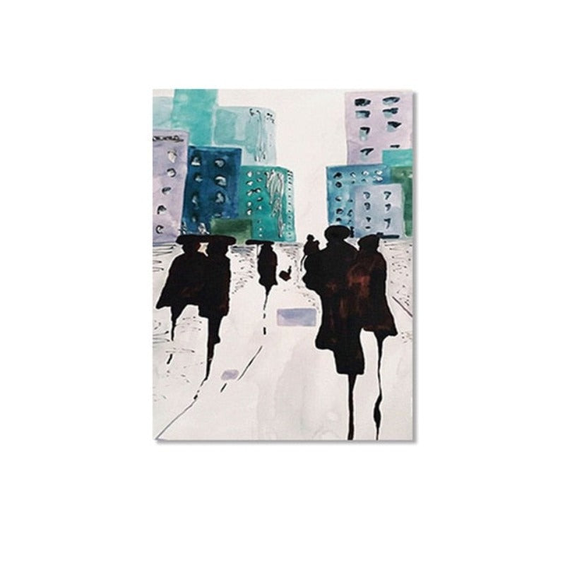 Schatten in der Stadt – Leinwandbild