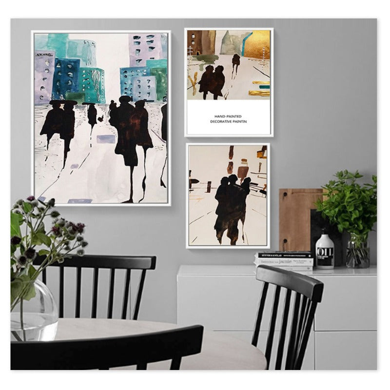 Schatten in der Stadt – Leinwandbild