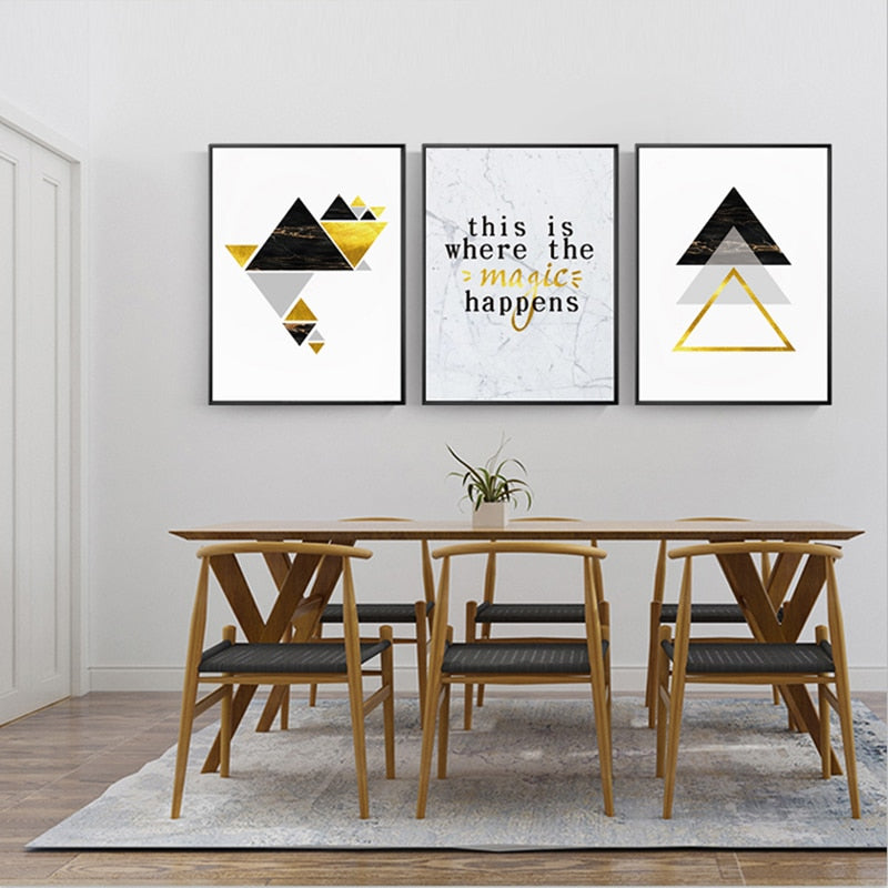 Moderne abstrakte geometrische Dreiecke - Leinwandbild