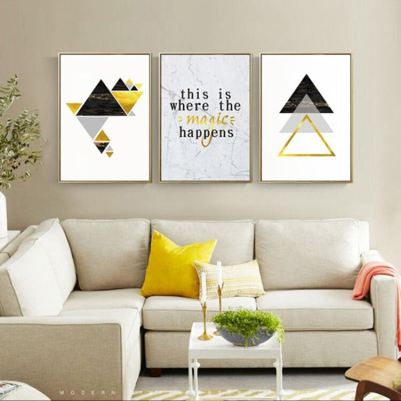 Moderne abstrakte geometrische Dreiecke - Leinwandbild