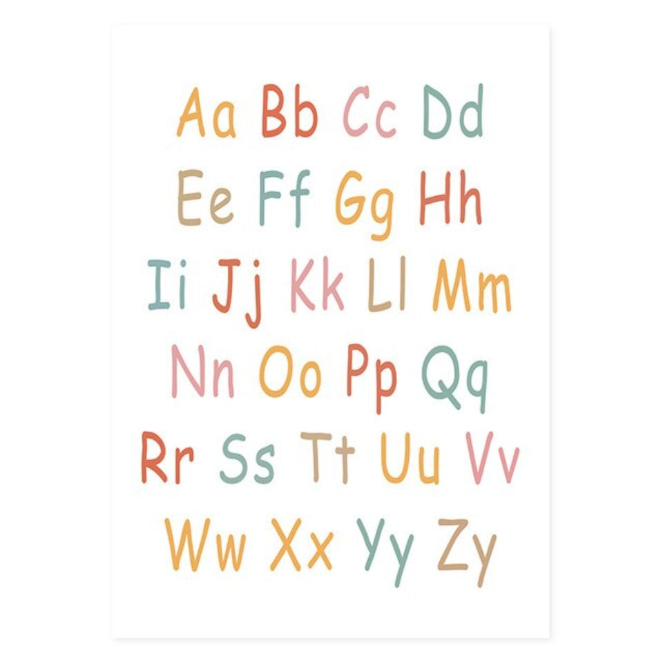 Regenbogen-Alphabet-Wandbild fürs Kinderzimmer – Leinwandbild
