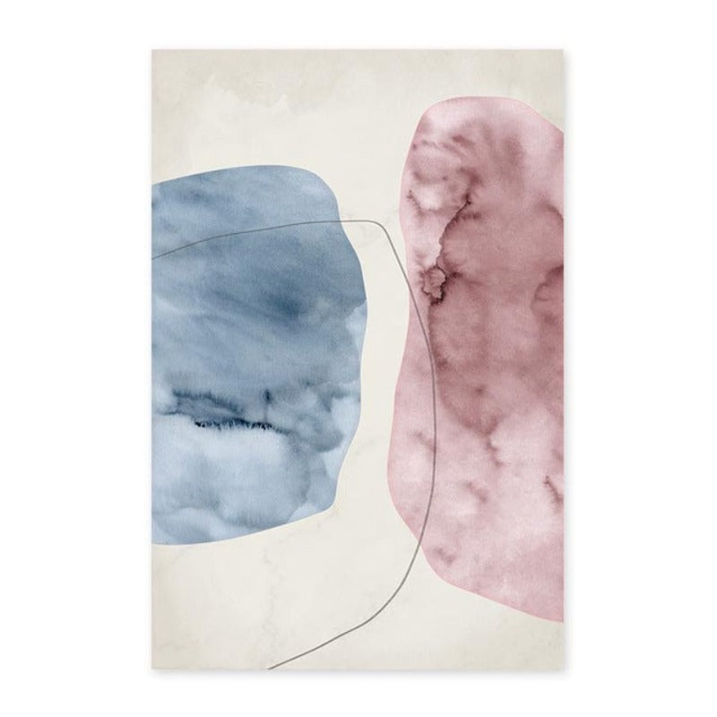 Abstract Pink Blue Marble Grain Background Poster Drucken - Leinwand Wandkunst Malerei