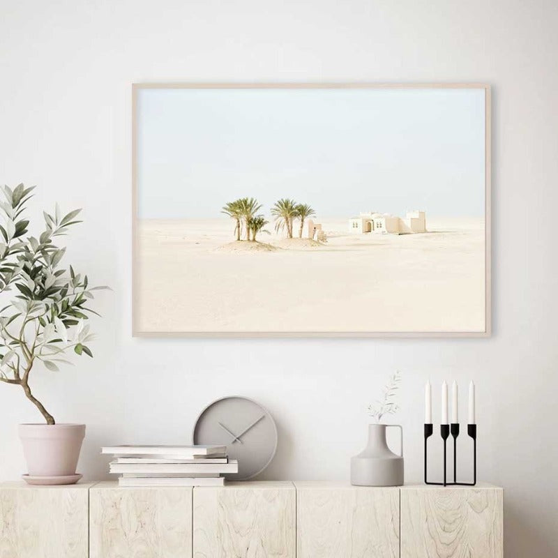 Palme Baum Weiß Beton Gebäude - Leinwand Wand Kunst Malerei