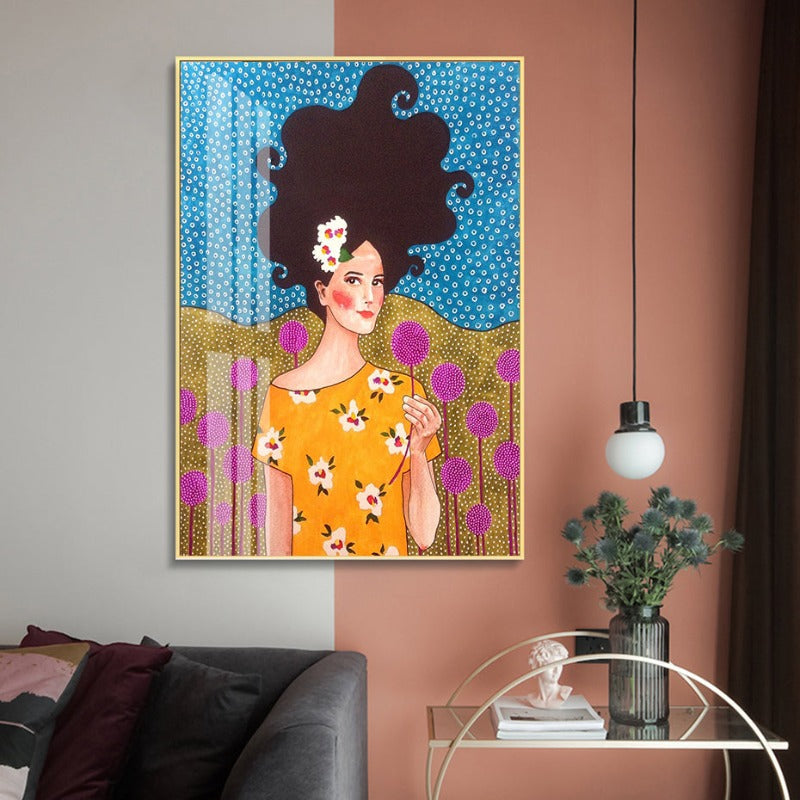 Fashion Flower Girl - Leinwand Wandkunst Malerei