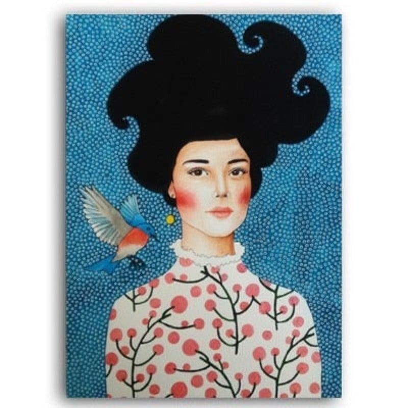 Fashion Flower Girl - Leinwand Wandkunst Malerei