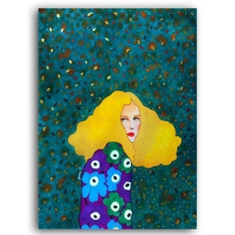 Fashion Flower Girl - Leinwand Wandkunst Malerei