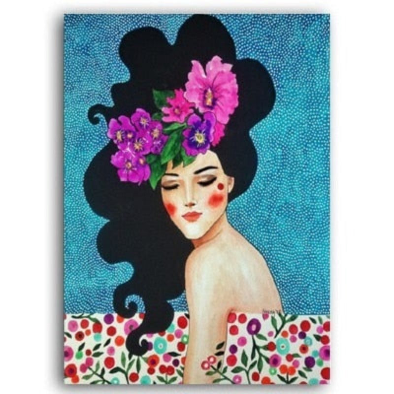 Fashion Flower Girl - Leinwand Wandkunst Malerei