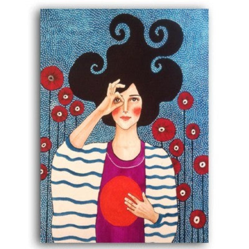 Fashion Flower Girl - Leinwand Wandkunst Malerei