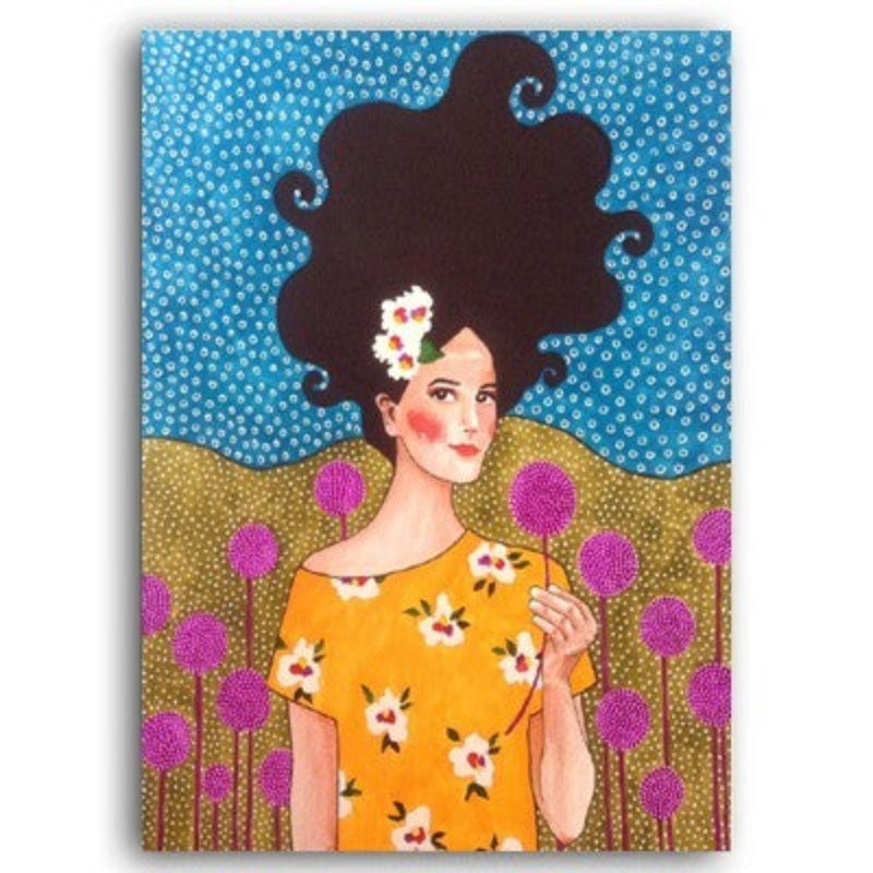 Fashion Flower Girl - Leinwand Wandkunst Malerei