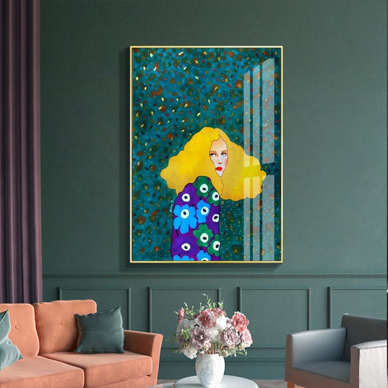 Fashion Flower Girl - Leinwand Wandkunst Malerei