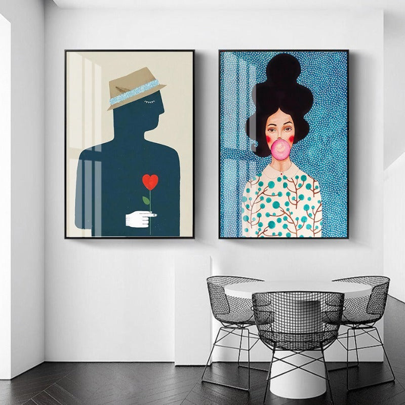 Fashion Flower Girl - Leinwand Wandkunst Malerei