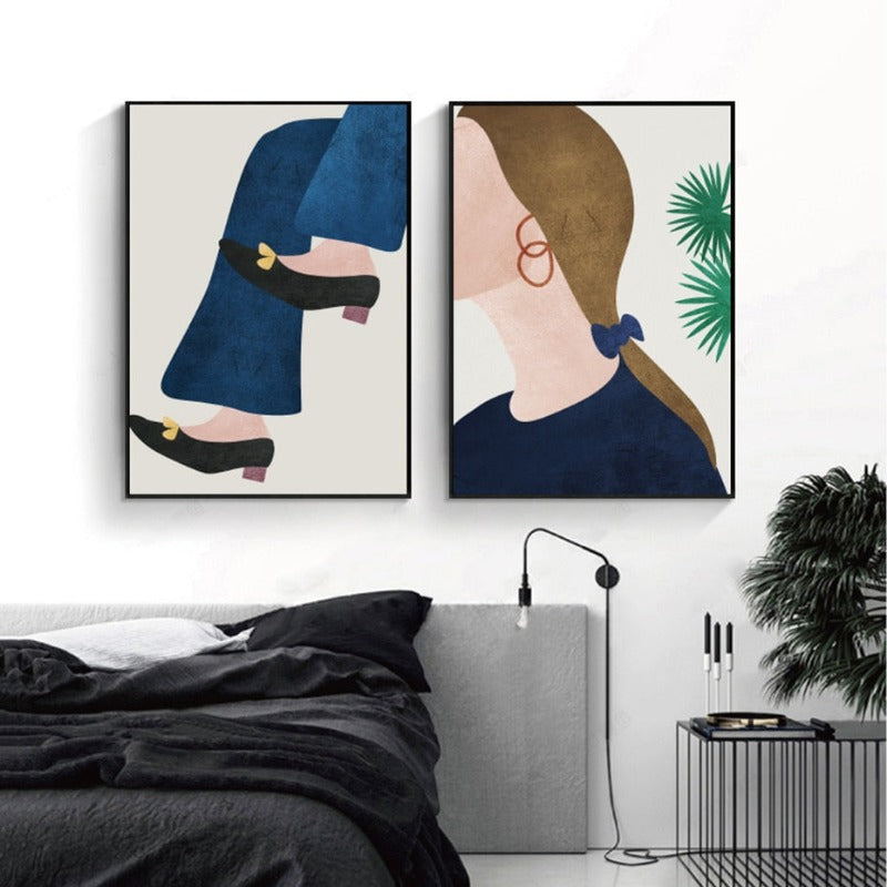Moderne Trendy Figuren Poster - Leinwand Wandkunst Malerei