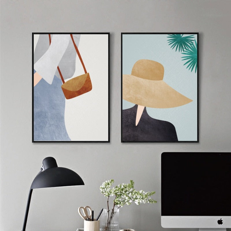 Moderne Trendy Figuren Poster - Leinwand Wandkunst Malerei