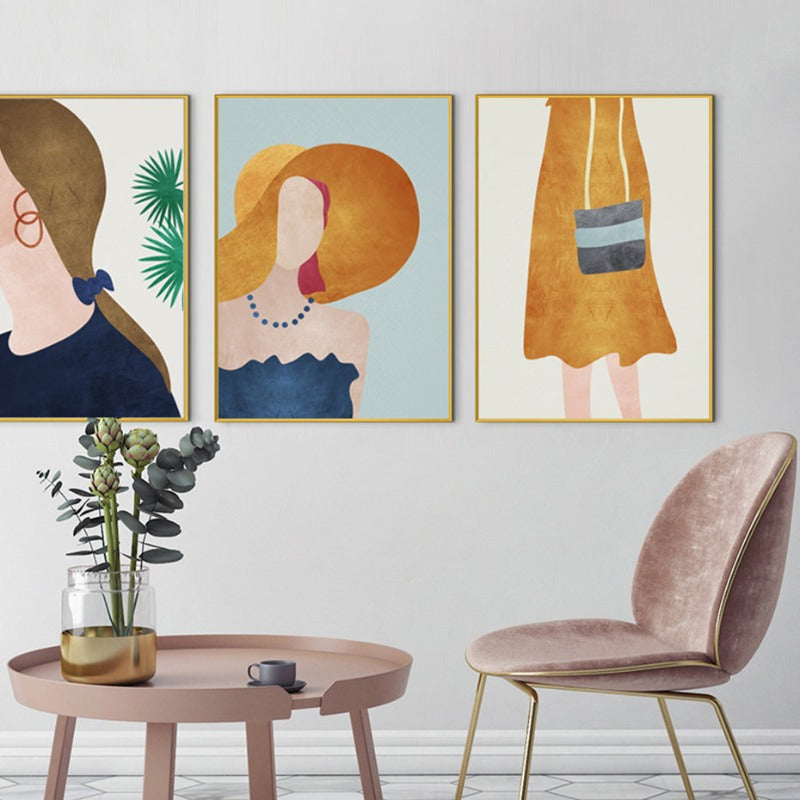 Moderne Trendy Figuren Poster - Leinwand Wandkunst Malerei