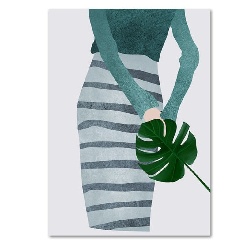 Moderne Trendy Figuren Poster - Leinwand Wandkunst Malerei