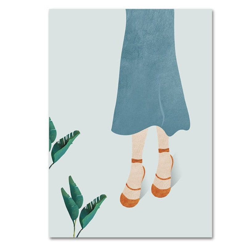 Moderne Trendy Figuren Poster - Leinwand Wandkunst Malerei