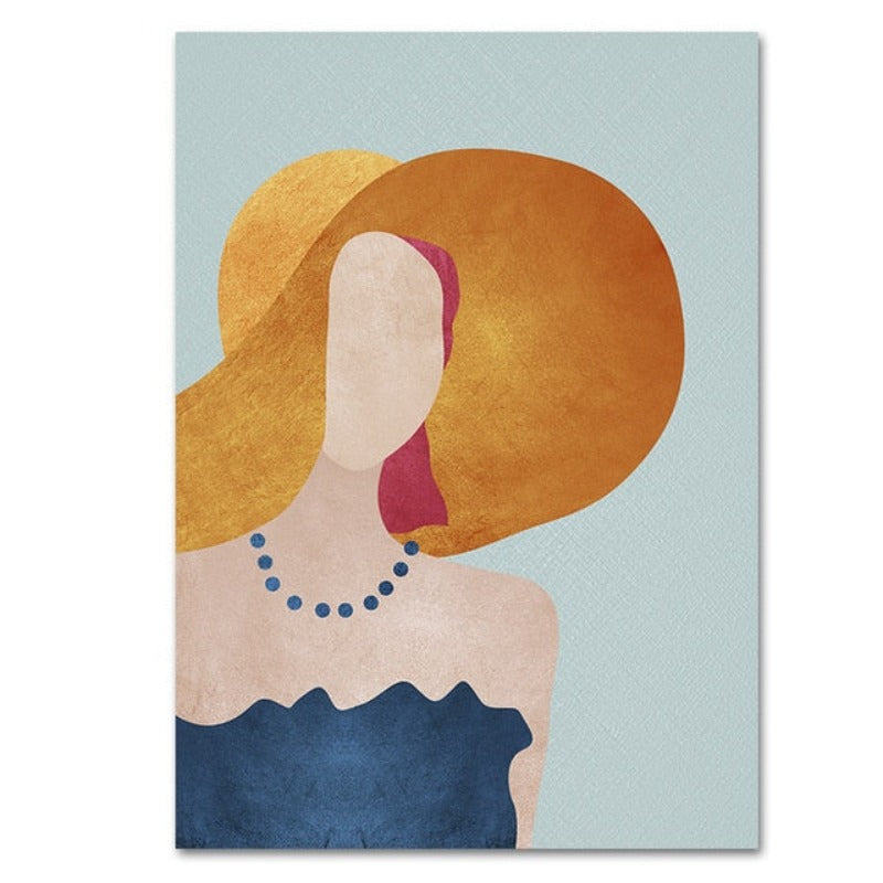 Moderne Trendy Figuren Poster - Leinwand Wandkunst Malerei