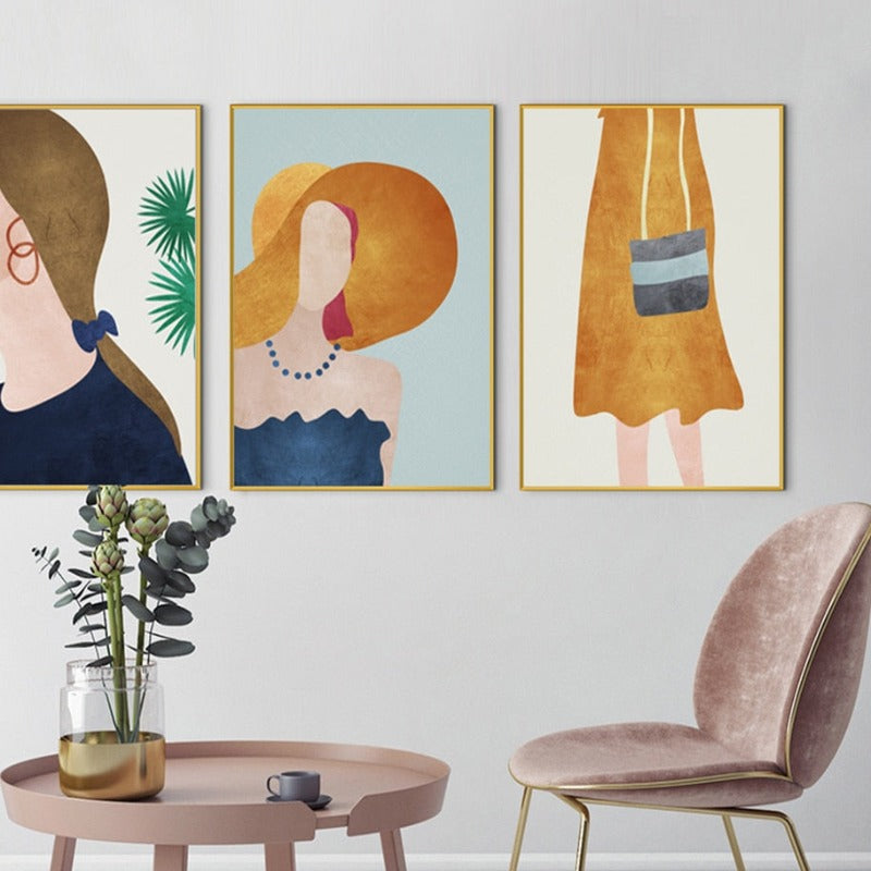 Moderne Trendy Figuren Poster - Leinwand Wandkunst Malerei