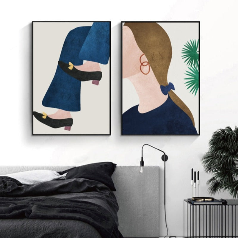 Moderne Trendy Figuren Poster - Leinwand Wandkunst Malerei