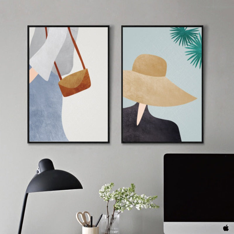 Moderne Trendy Figuren Poster - Leinwand Wandkunst Malerei