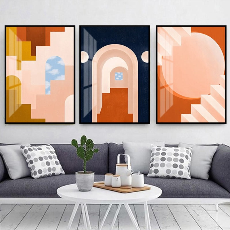 Moods In Orange - Leinwand Wandkunst Malerei