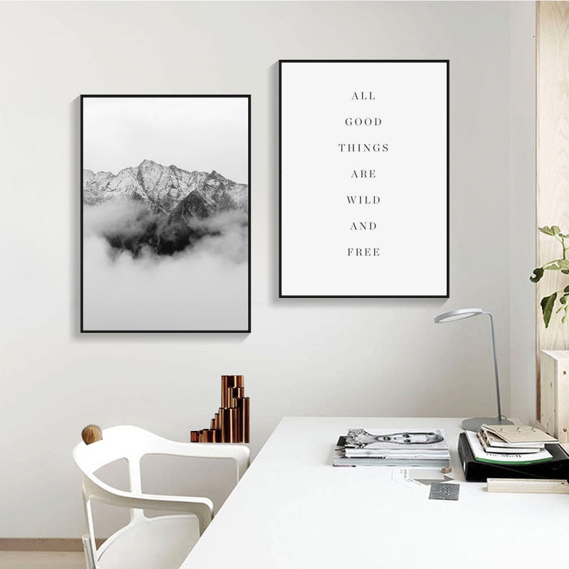 Foggy Sky Lake Lion - Leinwand Wandkunst Malerei