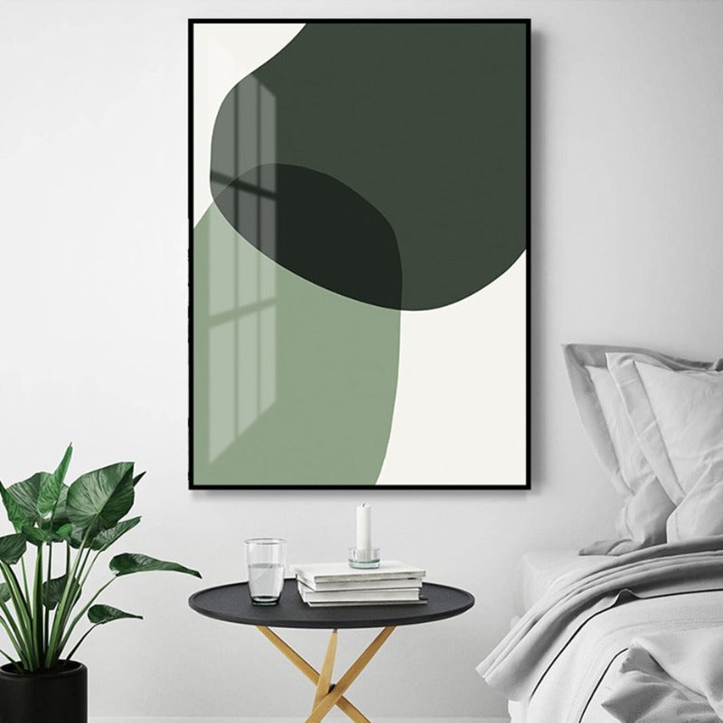Geometrisches Grünes Farbblock - Canvas Wandkunstmalerei