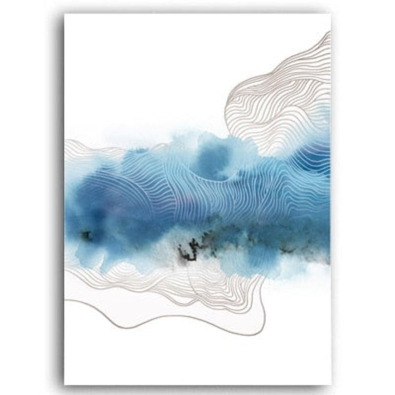 Blaue Moderne Kunst - Leinwand Wandkunst Gemälde