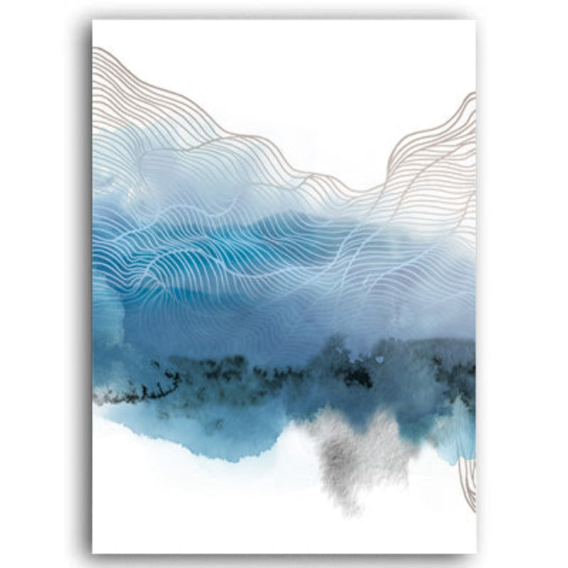 Blaue Moderne Kunst - Leinwand Wandkunst Gemälde