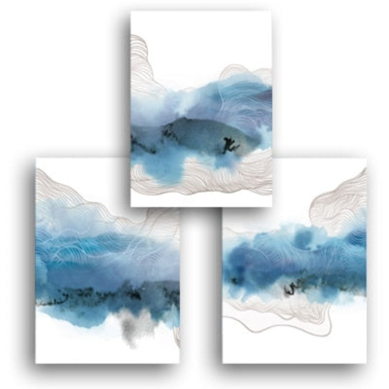 Blaue Moderne Kunst - Leinwand Wandkunst Gemälde